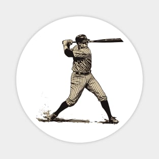 Baseball Player Yankees Vintage Illustration Magnet